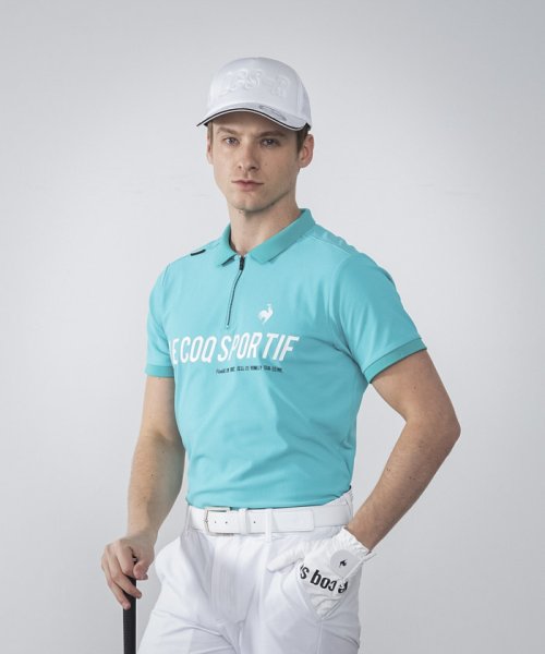 le coq sportif GOLF (ルコックスポルティフ（ゴルフ）)/【RIJOUME/リジューム】ハーフジップ半袖ポロシャツ (吸汗速乾/ストレッチ/DESCENTE ECO/再生材料使用型【【アウトレット】/img01