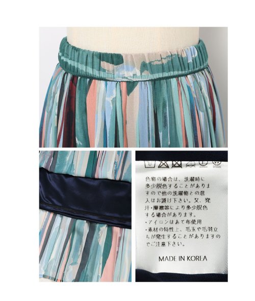 Sawa a la mode(サワアラモード)/水彩プリントのシフォンプリーツスカート/img29