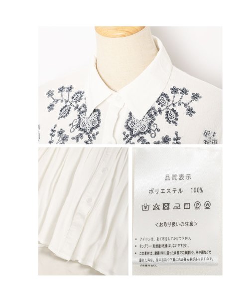 Sawa a la mode(サワアラモード)/贅沢ギャザーの清楚な花刺繍ブラウス/img22