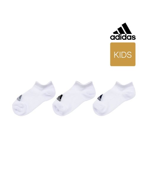 Adidas(アディダス)/福助 公式 靴下 キッズ レディース adidas (アディダス) 3足組 消臭加工 無地 スニーカー丈 123－13v5<br>子供 フクスケ fukuske/img01