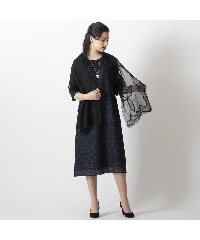フラワー刺繍 シアーストール(505231369)｜阪急百貨店公式通販