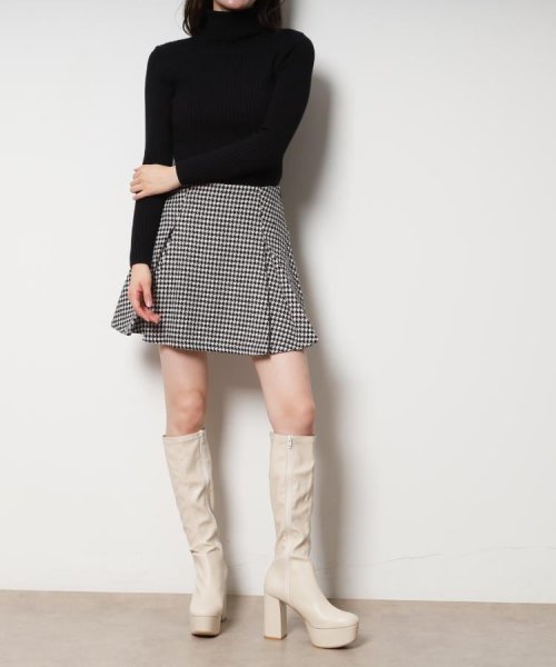 厚底ラク盛りヒールストレッチロングブーツ 