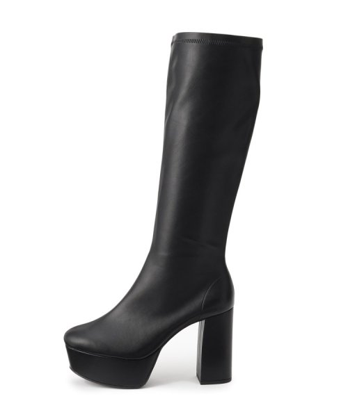 厚底ラク盛りヒールストレッチロングブーツ 