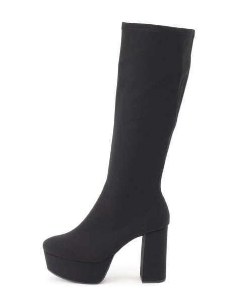 厚底ラク盛りヒールストレッチロングブーツ 