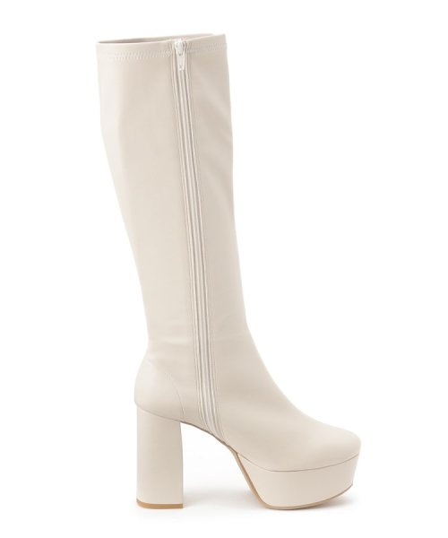 厚底ラク盛りヒールストレッチロングブーツ 