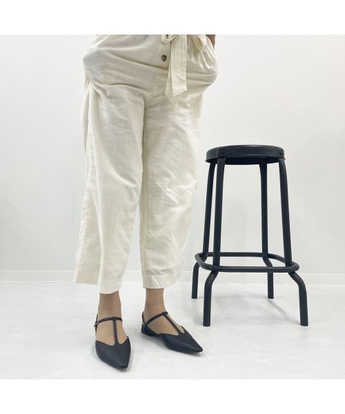 ポインテッドトゥTストラップパンプス 本革 T1405541254(10797円)