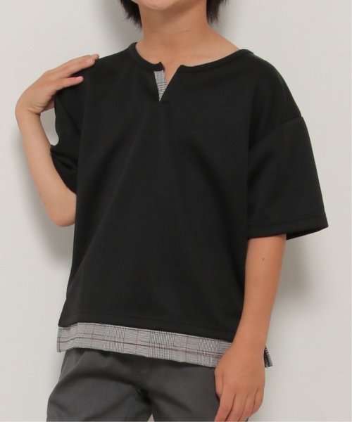 ikka kids(イッカ　キッズ)/キーネックチェックレイヤードT（120〜160cm）/img07