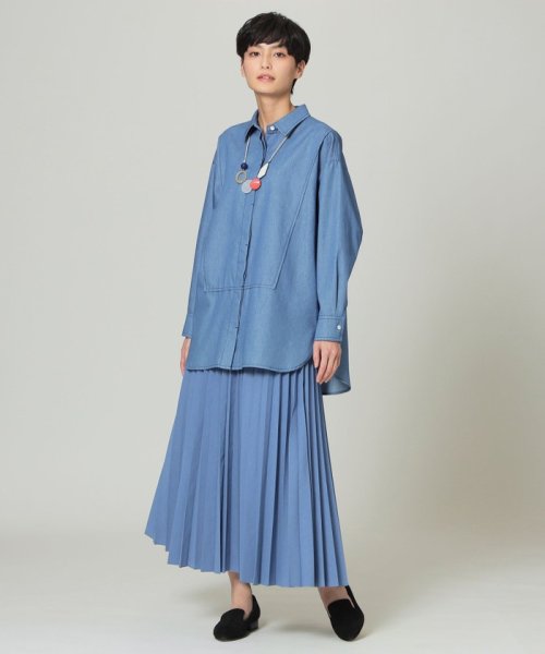 【L】デニムライクプリーツスカート 【L】デニムライクプリーツスカート 【L】デニムライクプリーツスカート SK1312511013(10010円)