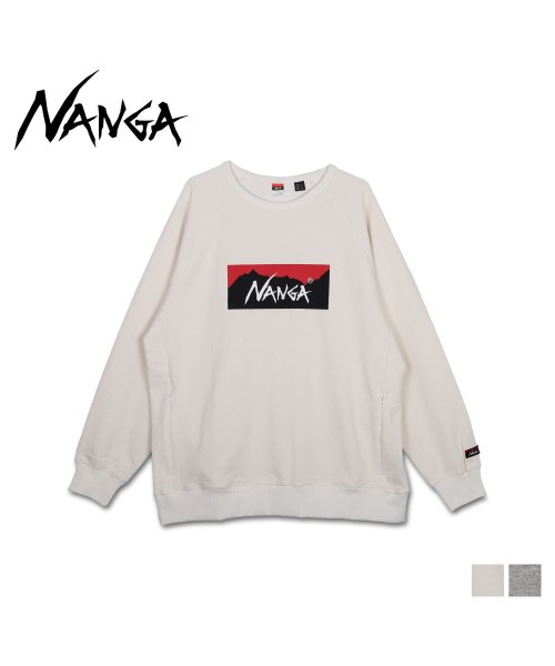 NANGA(ナンガ)/ NANGA ナンガ トレーナー スウェット エコ ハイブリット ボックスロゴ メンズ ECO HYBRID BOX LOGO SWEATSHIRT ホワイト /img01