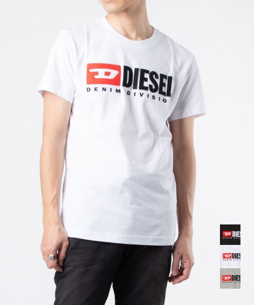 DIESEL(ディーゼル)/ディーゼル DIESEL Tシャツ A03766 0AAXJ  メンズ トップス 半袖 クルーネック ロゴT カットソー シャツ カジュアル 白 黒 XS S /img01