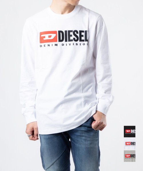 DIESEL(ディーゼル)/ディーゼル DIESEL Tシャツ A03768 0AAXJ メンズ トップス 長袖 ロンT クルーネック シンプル ロングスリーブ ロゴT カジュアル XS /img01