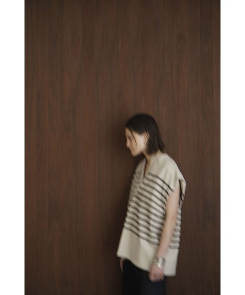 CLANE(クラネ)/WIDE HENLEY NECK N/S BORDER TOPS/img08