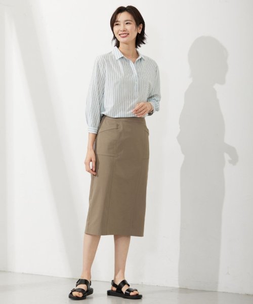 J.PRESS LADIES（LARGE SIZE）(J．プレス　レディス（大きいサイズ）)/【洗える・吸水速乾】コットン麻シェルドライ ナロー スカート/img09