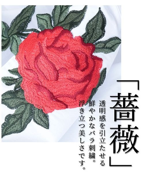 Sawa a la mode(サワアラモード)/薔薇刺繍浮き立つシアーシャツチュニック/img03