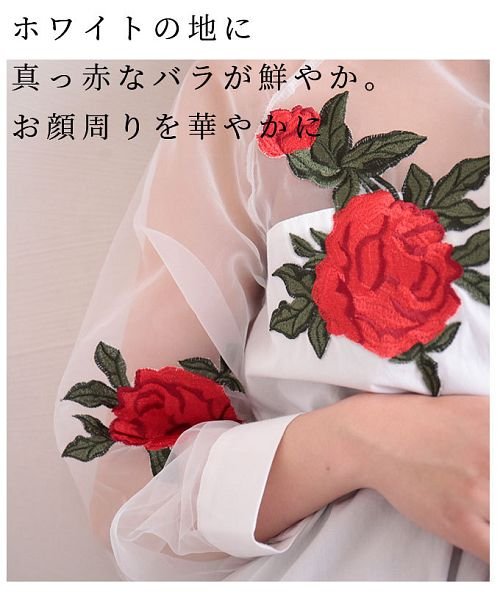 Sawa a la mode(サワアラモード)/薔薇刺繍浮き立つシアーシャツチュニック/img05