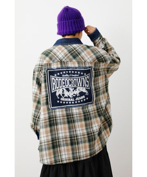 RODEO CROWNS WIDE BOWL(ロデオクラウンズワイドボウル)/（WEB限定）Denim パッチ ドッキングシャツWL/img10