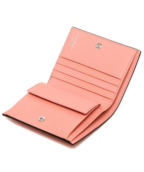 フェラガモ 二つ折り財布 ガンチーニ コンパクト財布 ピンク レディース FERRAGAMO 22D780 758509 FERRAGAMO フェラガモ 二つ折り財布 ガンチーニ コンパクト財布 ピンク レディース 22D780