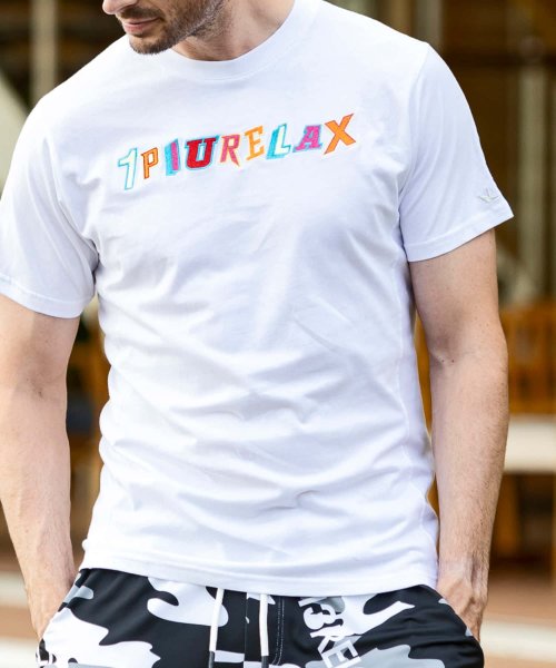 1PIU1UGUALE3 RELAX(1PIU1UGUALE3 RELAX)/1PIU1UGUALE3 RELAX(ウノピゥウノウグァーレトレ リラックス)ROCKロゴ半袖Tシャツ/img12