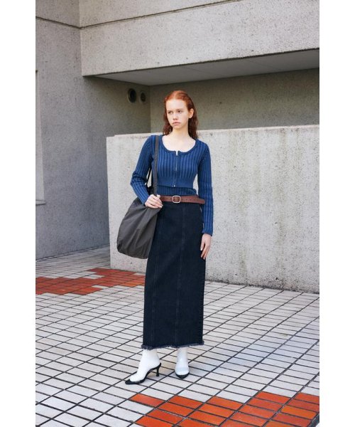 moussy(マウジー)/CUT OFF DENIM I LINE スカート/img12