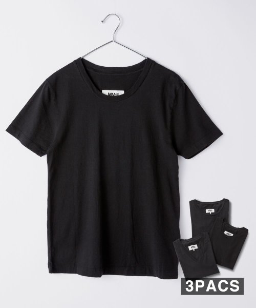 MM6 Maison Margiela(MM６　メゾンマルジェラ)/エムエム6 MM6 S52GC0189 S24405 Tシャツ レディース トップス 3枚セット メゾンマルジェラ 半袖 カットソー パックT ラウンドネック /img01