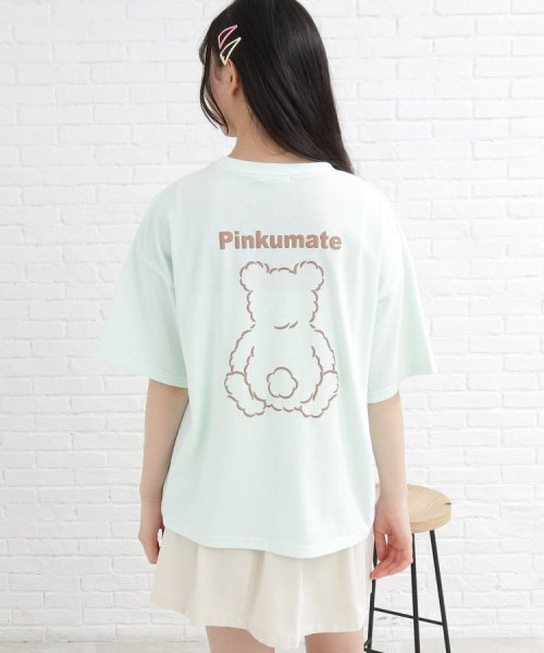 PINK-latte(ピンク　ラテ)/【130cmサイズあり】バッククマちゃんTシャツ/img03