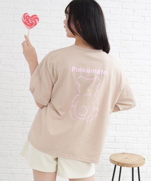 PINK-latte(ピンク　ラテ)/【130cmサイズあり】バッククマちゃんTシャツ/img15