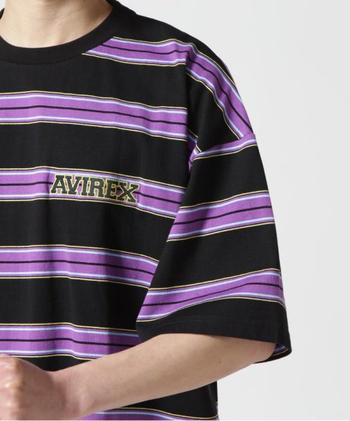 AVIREX(AVIREX)/《直営店限定》BORDER LOGO SHIRT SLEEVE T－SHIRT / ボーダー ロゴ 半袖 Tシャツ/img05
