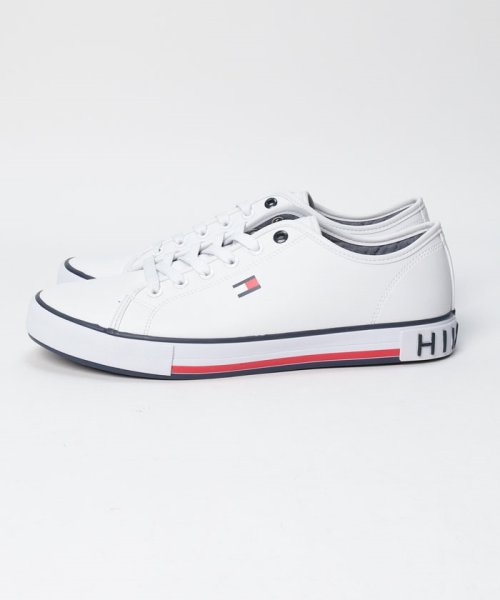 TOMMY HILFIGER(トミーヒルフィガー)/【TOMMY HILFIGER / トミーヒルフィガー】tmRADAM スニーカー メンズ ローカット マンメイドレザー 合皮 白スニーカー 綺麗目 シンプル/img01