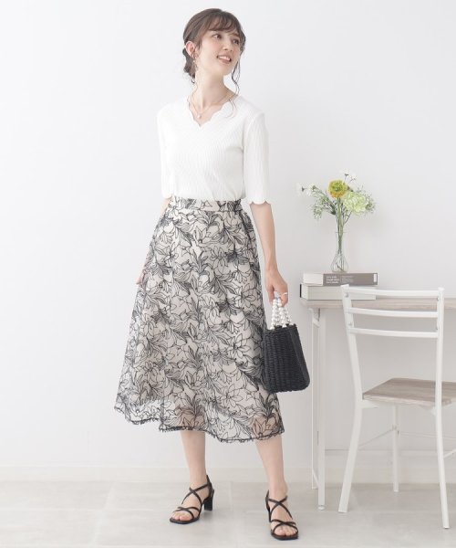 Couture Brooch(クチュールブローチ)/【新色追加！】チュール刺繍フレアスカート/img26