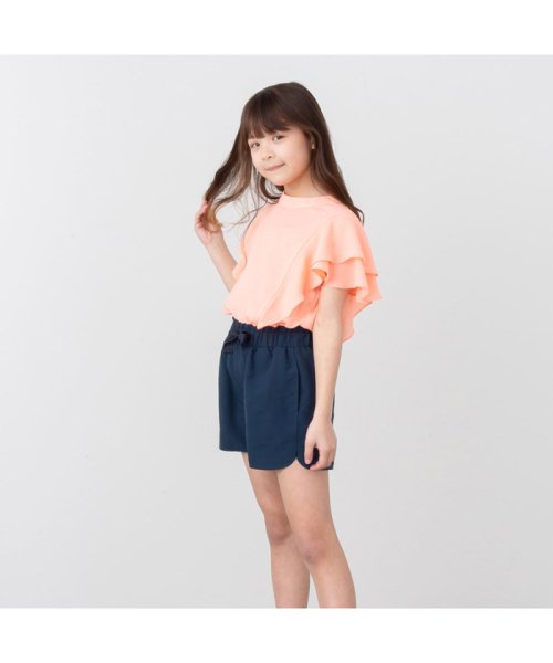 MAC HOUSE(kid's)(マックハウス（キッズ）)/NAVY ネイビー シフォンラッフルブラウス N23－3－21027/img04