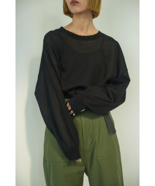BLACK BY MOUSSY(ブラックバイマウジー)/sheer knit tops/img01