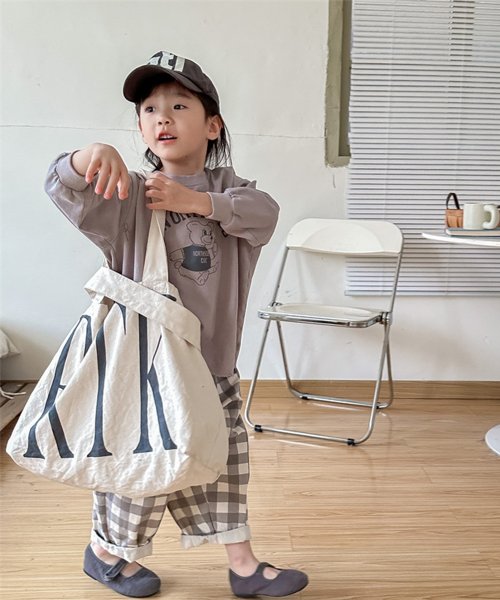 aimoha(aimoha（アイモハ）)/【aimoha－KIDS－】韓国子供服　チェック柄チノパンツ/img03