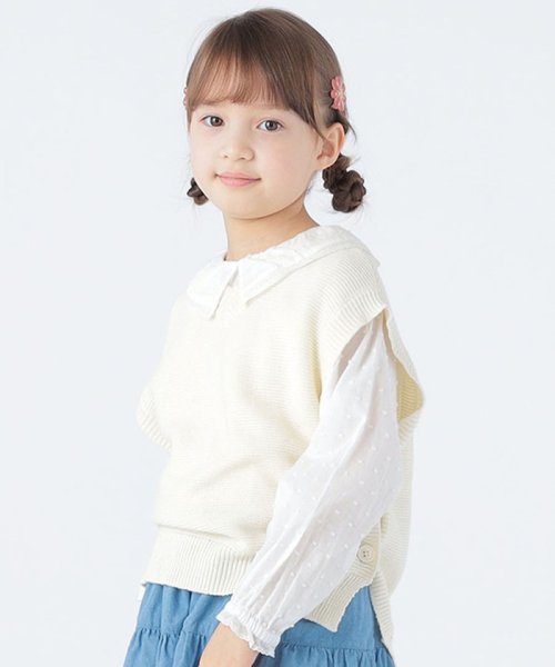 SHIPS KIDS(シップスキッズ)/SHIPS KIDS:100～130cm / フリル カラー ジャカード ブラウス/img04