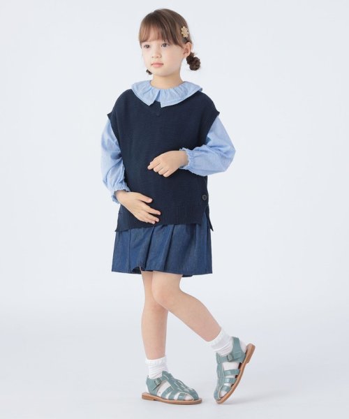 SHIPS KIDS(シップスキッズ)/SHIPS KIDS:100～130cm / フリル カラー ジャカード ブラウス/img19