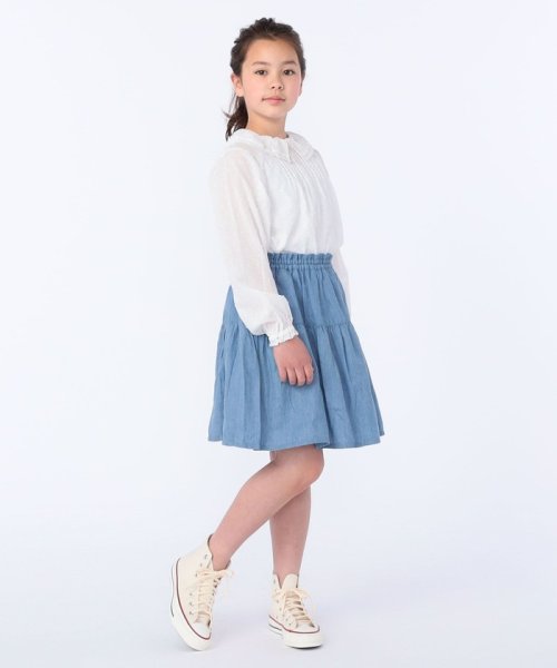 SHIPS KIDS(シップスキッズ)/SHIPS KIDS:140～150cm / フリル カラー ジャカード ブラウス/img03