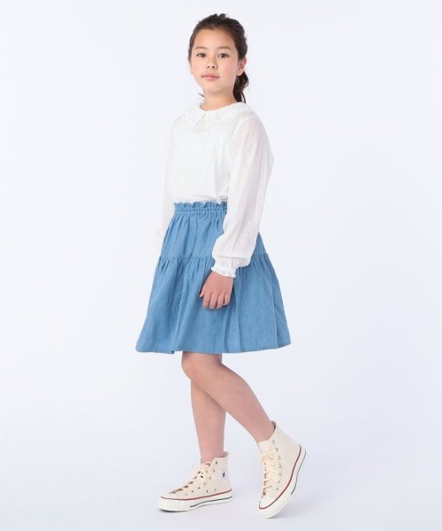 SHIPS KIDS(シップスキッズ)/SHIPS KIDS:140～150cm / フリル カラー ジャカード ブラウス/img04