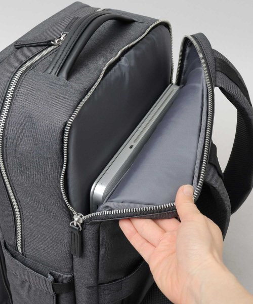 YAKPAK ヤックパック 撥水加工 ヘザーカラー スクエア ビジネスリュック スマートリュック バックパック 大容量 23L 通勤 通学 ビジネス 仕事 ■Point YAKPAK ヤックパック 撥水加工 通勤 1層目 0cm 2層目 0cm/マチ