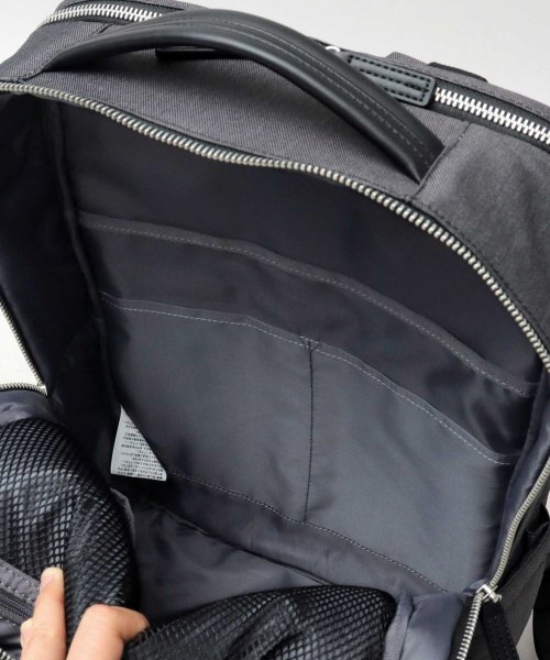 YAKPAK ヤックパック 撥水加工 ヘザーカラー スクエア ビジネスリュック スマートリュック バックパック 大容量 23L 通勤 通学 ビジネス 仕事 ■Point YAKPAK ヤックパック 撥水加工 通勤 1層目 0cm 2層目 0cm/マチ