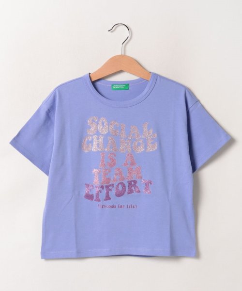 BENETTON (UNITED COLORS OF BENETTON GIRLS)(ユナイテッド　カラーズ　オブ　ベネトン　ガールズ)/キッズグリッタープリント半袖Tシャツ・カットソーG/img05