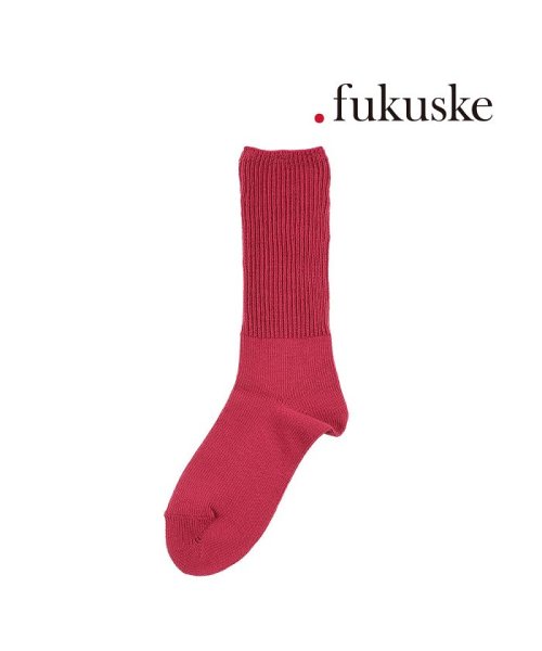 dotfukuske(．ｆｕｋｕｓｋｅ)/福助 公式  靴下 レディース . fukuske (ドットフクスケ) ローゲージふっくら レッグ部分 1:1リブ　フット部分平編み クルー丈  00s3j01/img01