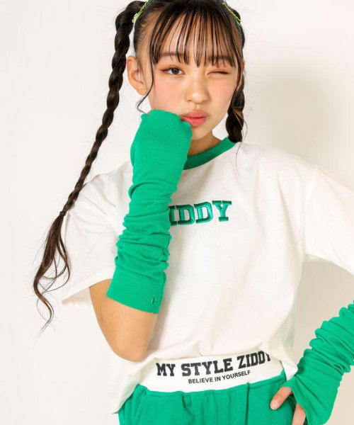 ZIDDY(ジディー)/【 ニコ☆プチ 掲載 】アームカバー付きリンガーTシャツ(130~160cm)/img06