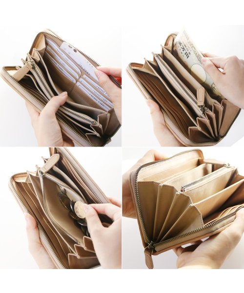 [doob London]イタリア ヌメ革 メッシュ ラウンドファスナー 長財布 イタリア ヌメ革 ラウンドファスナー