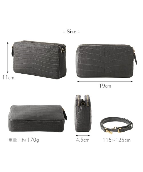 ナイルクロコダイルマット加工ミニショルダーバッグ 本革 なし