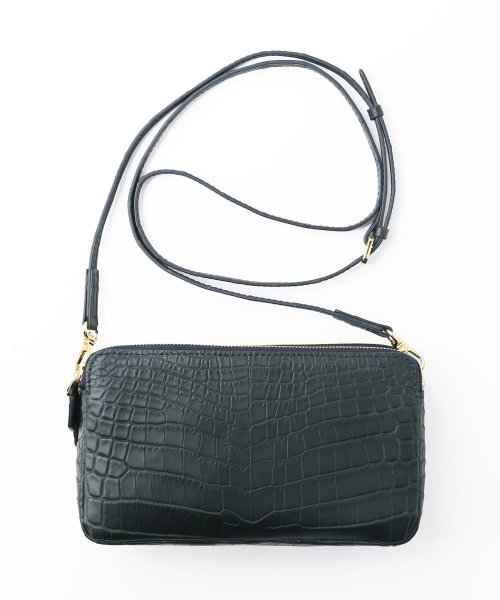 ナイルクロコダイルマット加工ミニショルダーバッグ 本革 なし