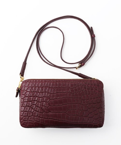 ナイルクロコダイルマット加工ミニショルダーバッグ 本革 なし