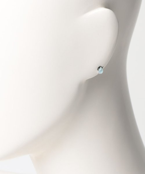 [セカンドピアス] K18　ミルキーアクアマリン　ドロップピアス 