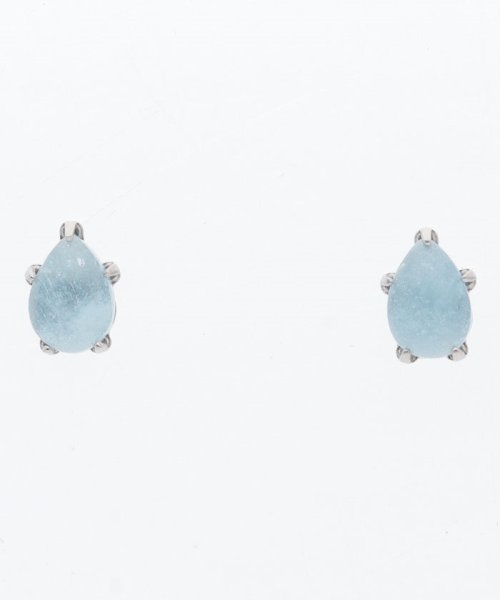 [セカンドピアス] K18　ミルキーアクアマリン　ドロップピアス 