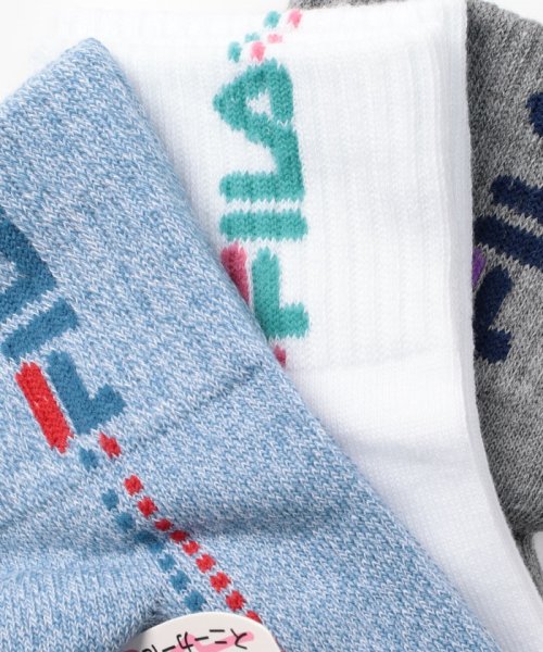 FILA socks Ladies(フィラ　ソックス　レディース)/バイカラーライン ショートリブソックス 3足組 レディース/img01