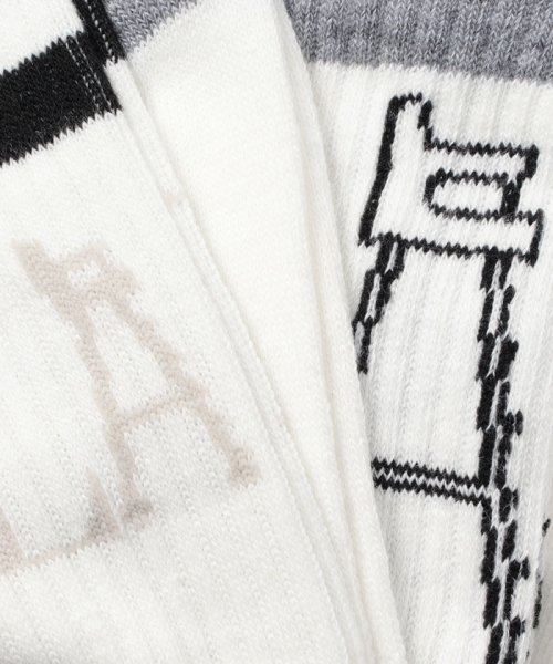 FILA socks Mens(フィラ　ソックス　メンズ)/テニス柄1 リブソックス 2足組 メンズ/img01