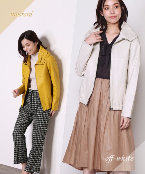 ラムレザーライダースジャケット 着丈56cm